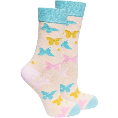Носки Socks n Socks, размер 4-10 US / 35-40 EU, бежевый, розовый, мультиколор, бирюзовый, экрю, голубой