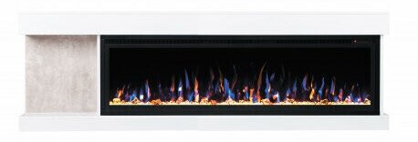 Электрокамин RealFlame Contemp 60 WT с Saphir 60, белый дуб, 6 цветов пламени