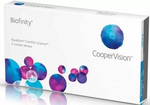 Контактные линзы CooperVision Biofinity, 3 шт, D -2.25 \ BC 8.6, диаметр 14 мм