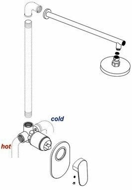 Встраиваемый смеситель для душа, хром, WasserKRAFT Main 4151 - фотография № 12