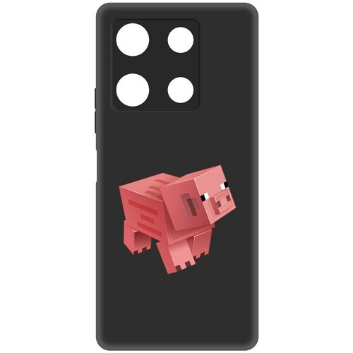 Чехол-накладка Krutoff Soft Case Minecraft-Свинка для INFINIX Note 30 Pro черный чехол накладка krutoff soft case minecraft свинка для infinix note 30i черный