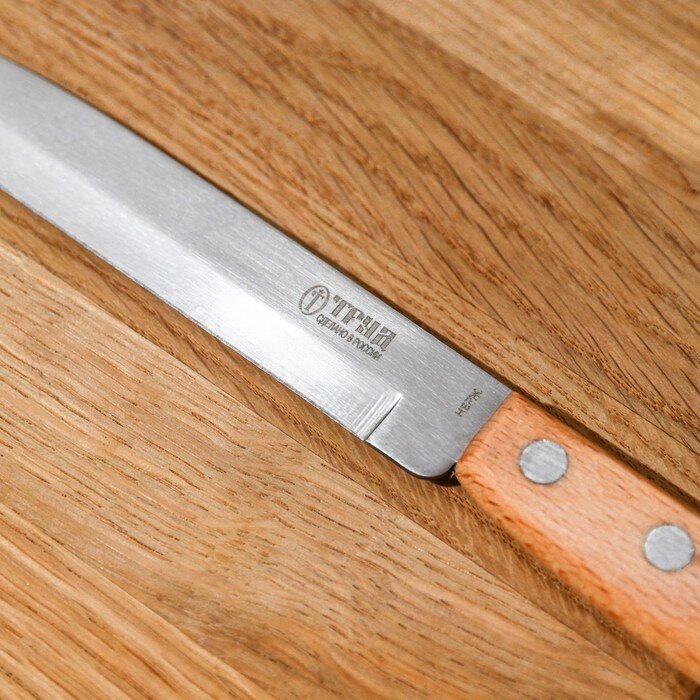 Нож кухонный для овощей «Ретро», лезвие 12,5 см, с деревянной ручкой, цвет бежевый - фотография № 3