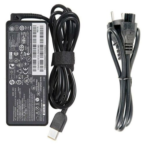 блок питания anybatt 22 u1 485 20v 3 25a 65w прямоугольный pin для ibm lenovo g500 g50 30 g50 45 g510 g50 70 z50 70 g500s g410 thinkpad x240 g50 80 ideapad yoga 13 z50 75 thinkpad t440 thinkpad t440s ideapad s510p Блок питания (зарядка) для ноутбука Lenovo ThinkPad X1 Carbon, G50-70, Y40-70, Y40-80, Yoga 13, Yoga 2 13, Flex 14, Flex 15, 20V, 4.5A, 90W прямоугольный с кабелем