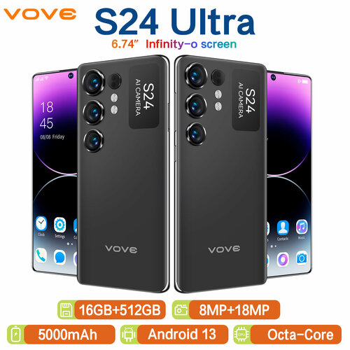 Смартфон VOVE S24 Ultra 16512ГБ большая память 10630₽