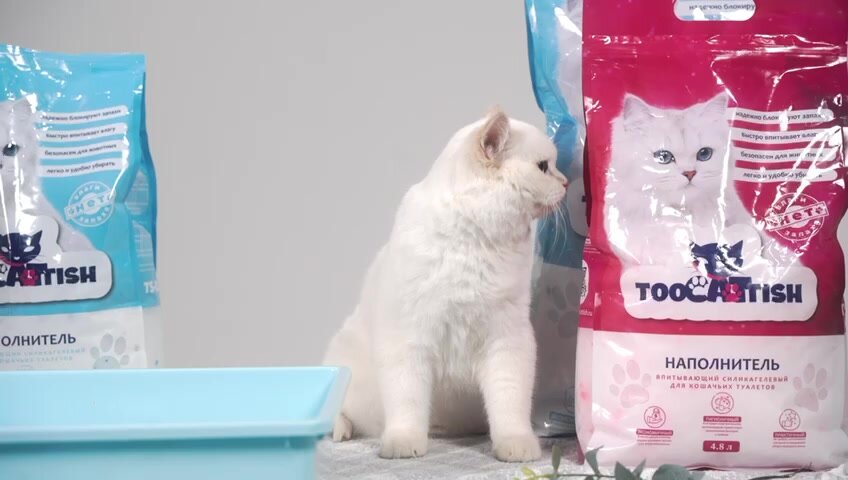 Наполнитель для кошачьего туалета, TOOCATTISH, Розовые гранулы, 6 кг, 14.4 л, силикагелевый, впитывающий — фото 1