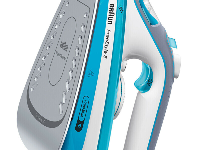 Утюг BRAUN FreeStyle 5 SI5006BL (Цвет: Белый/Голубой; Подошва: SuperCeramic) — фото 1