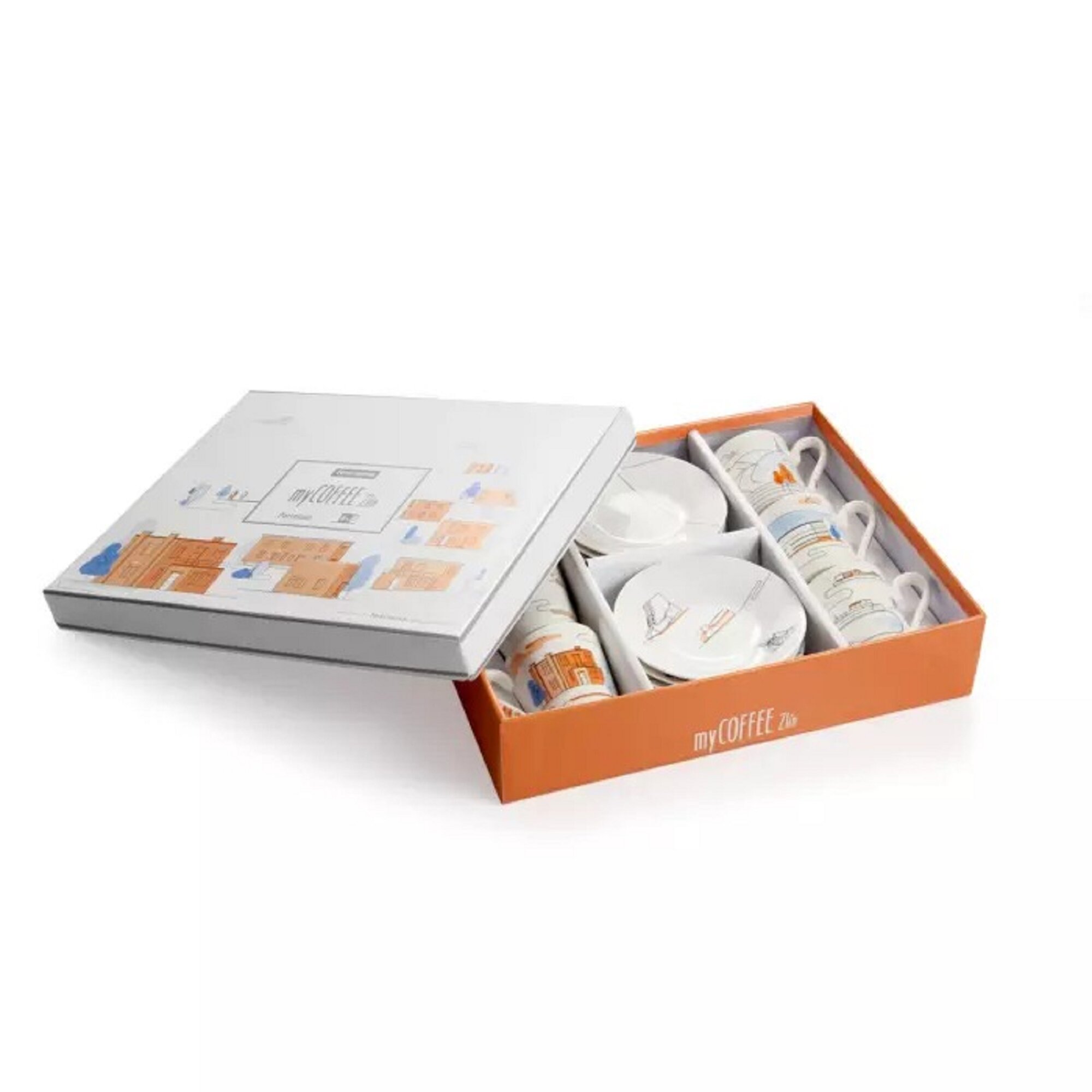 Набор кружек Tescoma myCOFFEE Zlin, 6 кружек и 6 блюдец из фарфора — фото 1