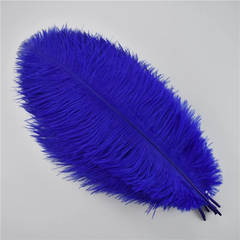 Страусиные перья белые 30-35 см 10 шт. Синий, Синий, Royal blue