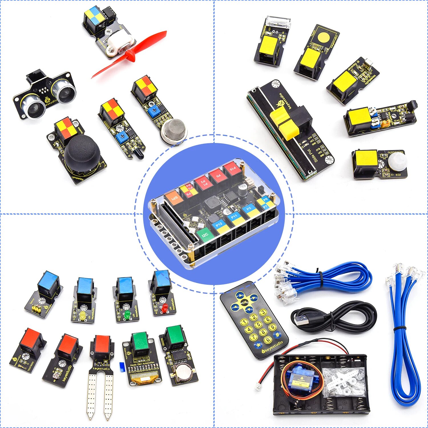 Комплект для обучения программированию Keyestudio Micro: bit EASY Plug Ultimate, No Micro bit Board — фото 1