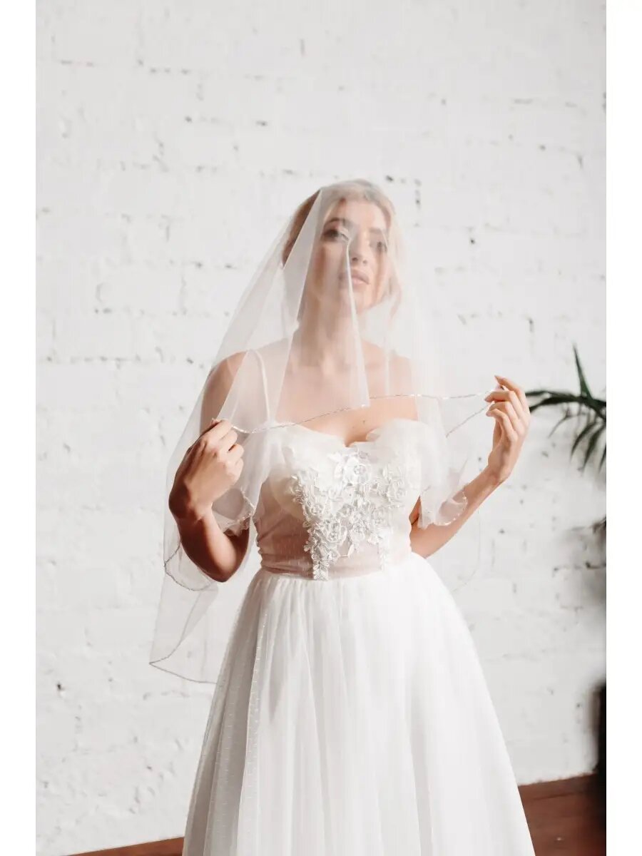 Фата Romantic Wedding базовая, размер one size, молочный — фото 1