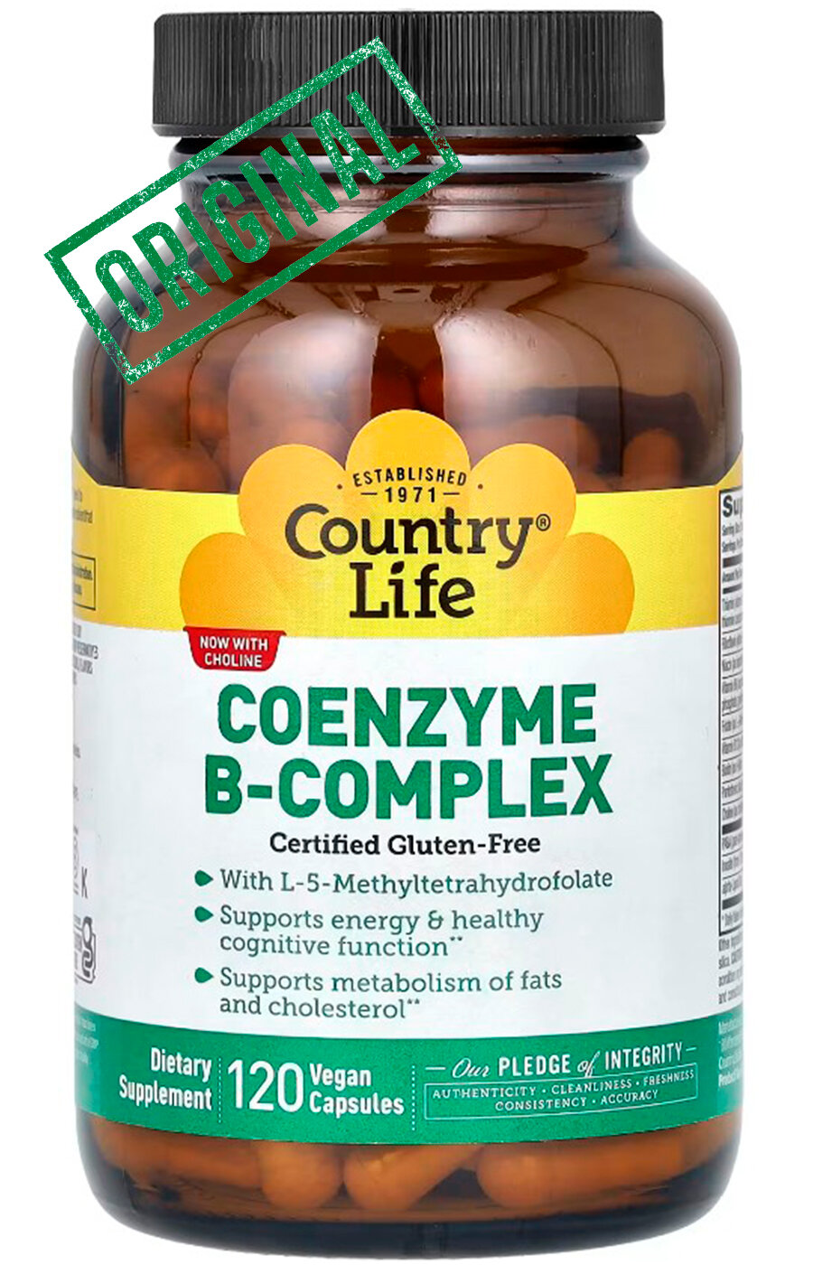 Country Life Сoenzyme Bcomplex комплекс витаминов группы B 380 г 120 капсул