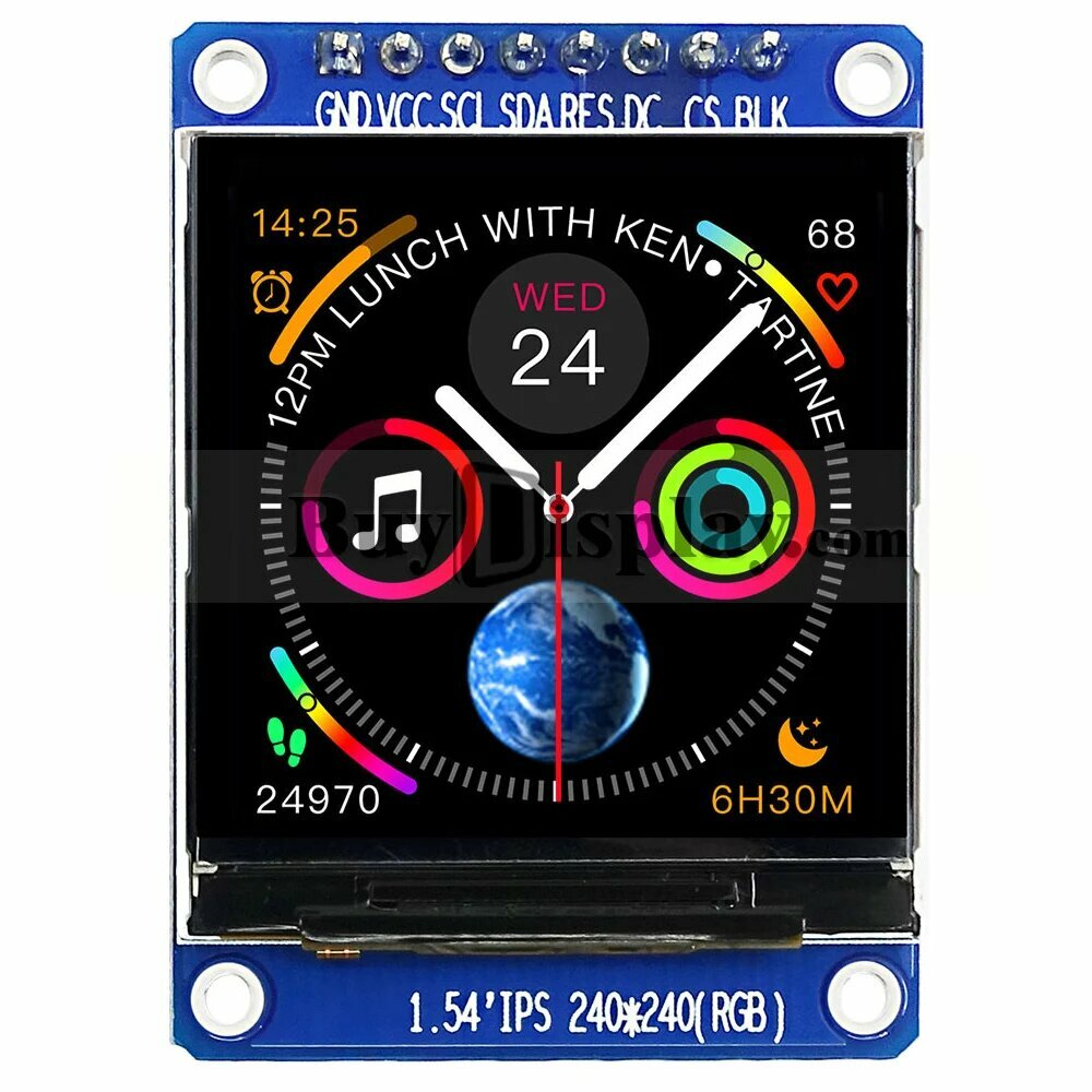Модуль ЖК-дисплея TFT IPS 1,54 дюйма 240x240 SPI для Arduino Raspberry Pi