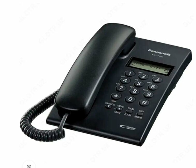 Телефон проводной Panasonic KX-T7703/09X с определителем номера Caller ID черный