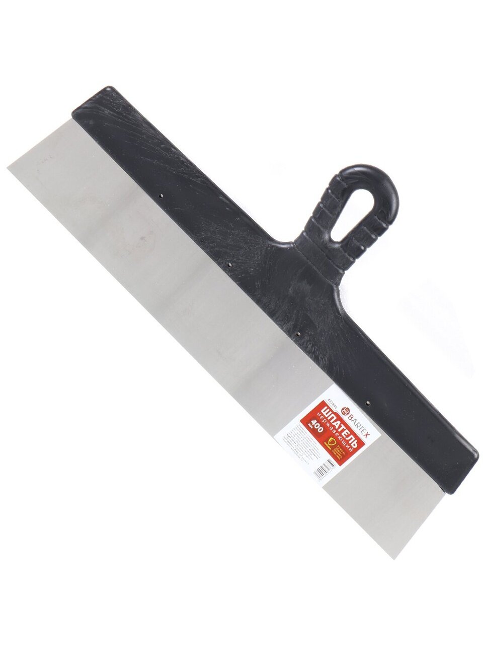 Шпатель нержавеющая сталь 400 мм прямой рукоятка пластик Bartex