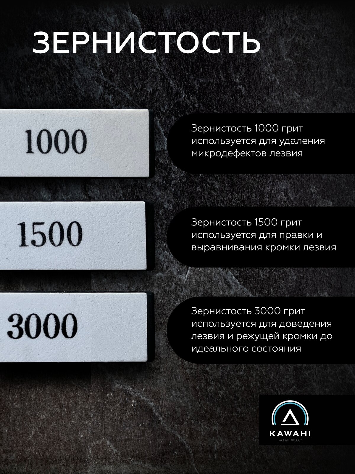 Точилки Xiaomi Комплект водных брусков KAWAHI, 6 шт. /120,320,600,1000,1500,3000грит/150х20 мм/ точилка для заточки правки ножей AS-006