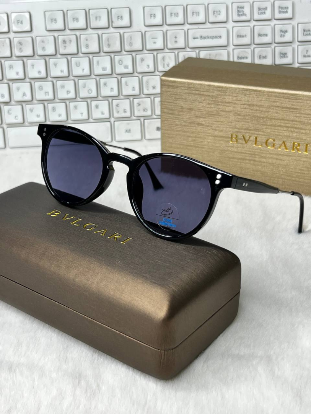 Солнцезащитные очки BVLGARI, бесцветный — фото 1