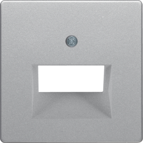 14096084, Berker, Центральная панель для розетки UAE, Q.1/Q.3, цвет: алюминиевый, бархатный лак.