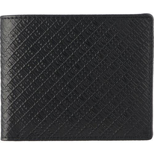 фото Кошелек bikkembergs, натуральная кожа, фактура тиснение, без застежки, отделения для карт и монет, синий