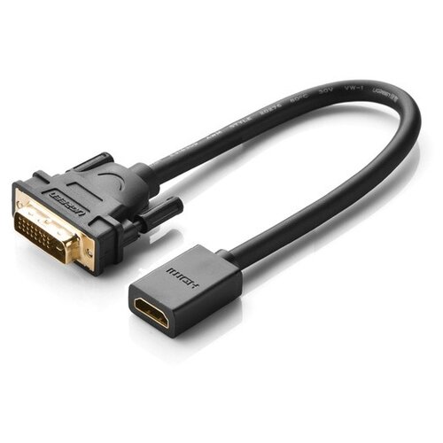 Переходник/адаптер UGreen DVI - HDMI (20118), 0.22 м, 1 шт., черный переходник адаптер ugreen hdmi microhdmi 20134 0 22 м 1 шт черный