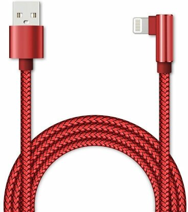 Дата-кабель USB с разъемом 8-pin для Apple 1м, Jet.A JA-DC45 2A красный в оплетке