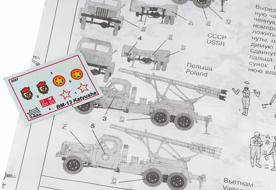 ZVEZDA Гвардейский реактивный миномет БМ-13 Катюша (3521ПН) 1:35 - фотография № 11