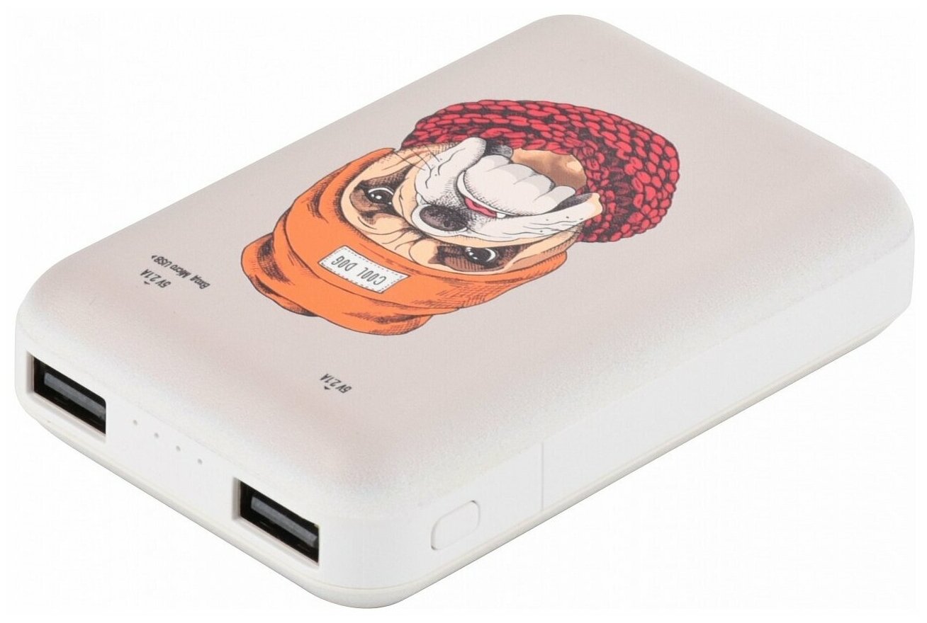RITMIX Внешний аккумулятор Ritmix RPB-10007, 10000 мАч, 2хUSB, 2.1 А, бульдог