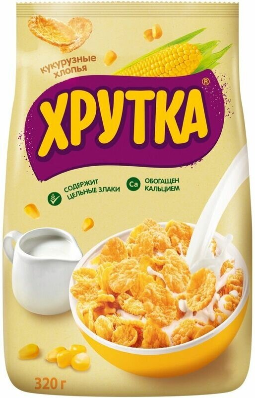 Хрутка Кукурузные хлопья пакет, 320 г