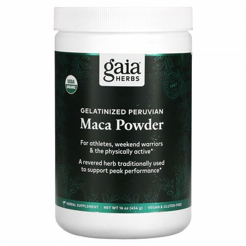 Gaia Herbs, Желатинизированный порошок из перуанской маки, 454 г (16 унций)