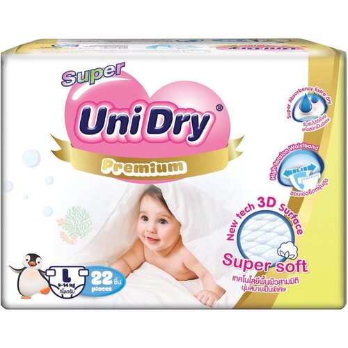 Ультрамягкие детские подгузники UniDry Super Soft, L, 9-14 кг