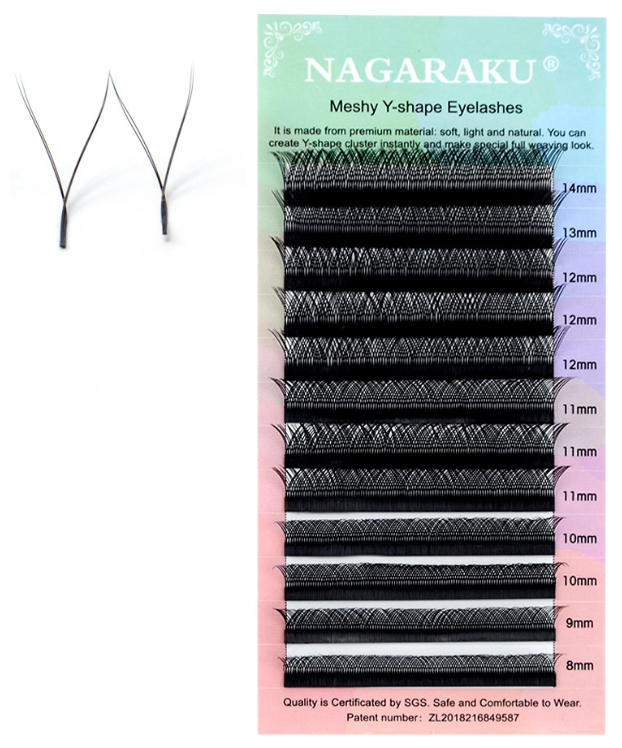 Ресницы черные Nagaraku YY , отдельные длинные D/0.07 8мм (12 линий)