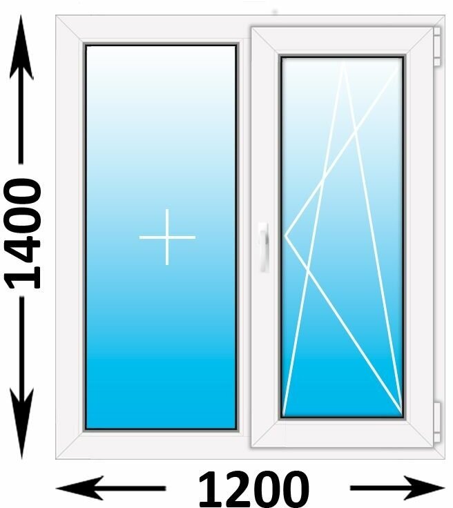 Пластиковое окно Veka WHS двухстворчатое 1200x1400 (ширина Х высота) (1200Х1400)