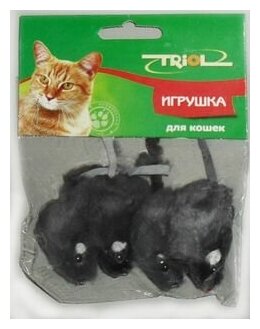 Игрушка для кошек TRIOL Мышь серая (4,5 см, 4 шт.)