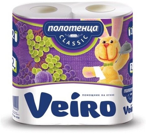 Полотенца бумажные Veiro 2 шт, 2-х слойные, 2х12,5 м, Вейро, белые (5п22 )