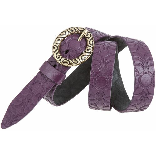 фото Ремень mayer, натуральная кожа, металл, для женщин, размер 50, длина 122 см., фиолетовый