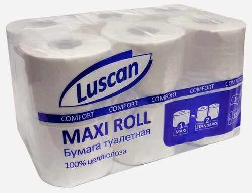 Изображение товара Бумага туалетная Luscan ComfortMax 2сл бел цел 50м 400л 12рул/уп 1519339