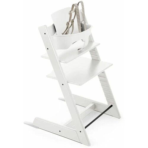 Стульчик с ремнями безопасности и сидением Stokke TRIPP TRAPP цвет White