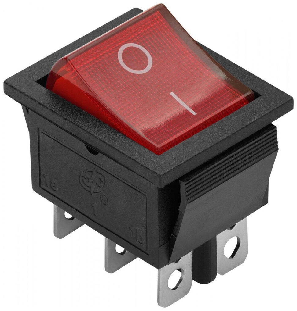 выключатель DUWI с подсветкой 250В 16A красный - фото №1