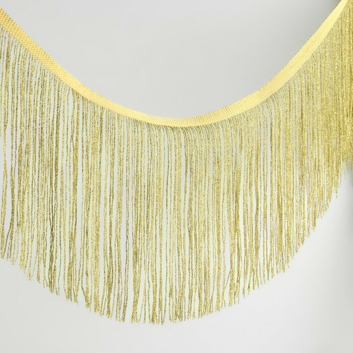 Арт Узор Тесьма декоративная «Бахрома», 15 см, 5 ± 0,5 м, цвет золотой