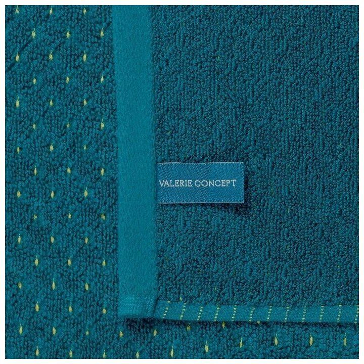 Полотенце Valerie Concept сине-зеленое, 70х140см, 600 гр/см куб., хлопок - фотография № 4
