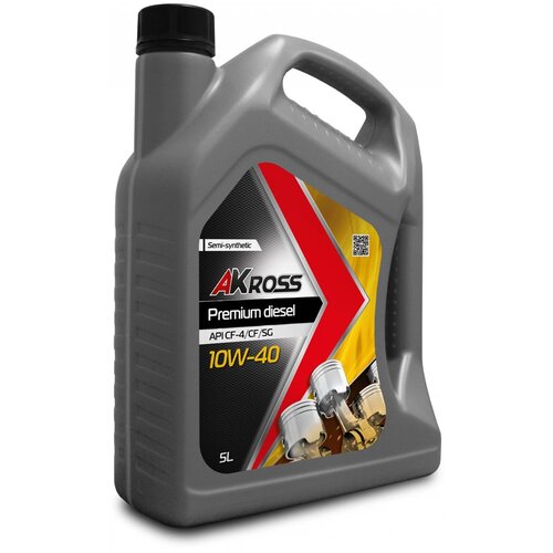 AKross Моторное Масло Akross 10w-40 Premium Diesel Сf-4/Cf/Sg 5 Л (Дизель)