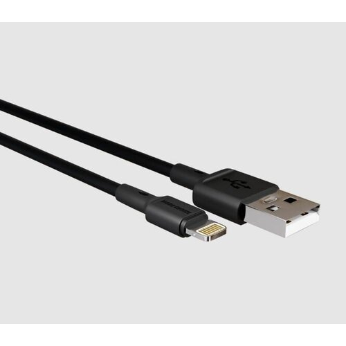 Кабель MORE CHOICE K14i USB - Lightning 8-pin, 1 м, черный кабель more choice k14i lightning 8 pin 1 м белый