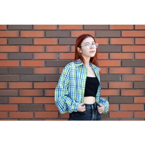 фото Рубашка , размер 42, голубой, синий нет бренда