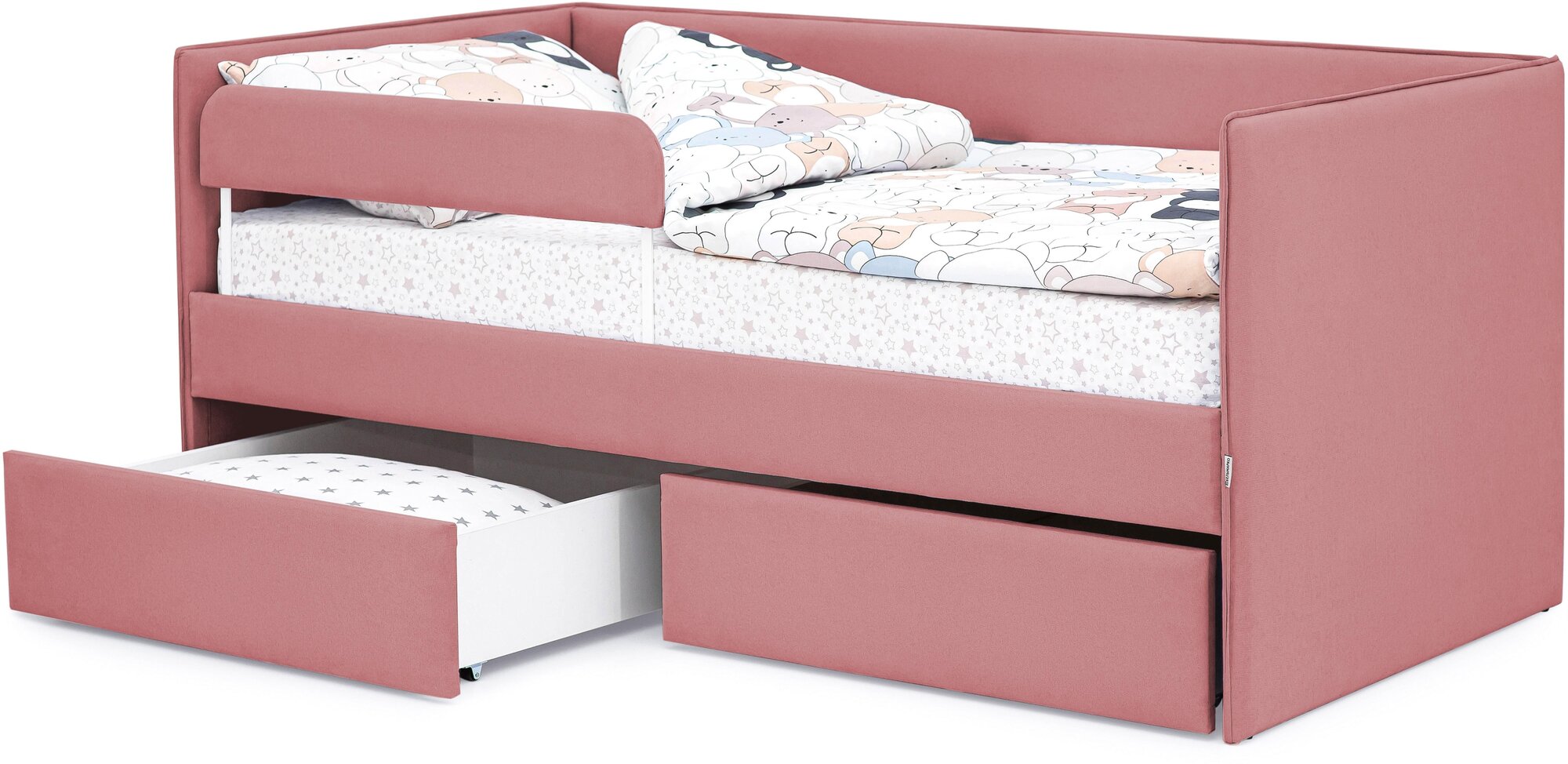 Детская мягкая кровать Soffal + мягкий бортик Брусника (микрошенилл) - фотография № 15
