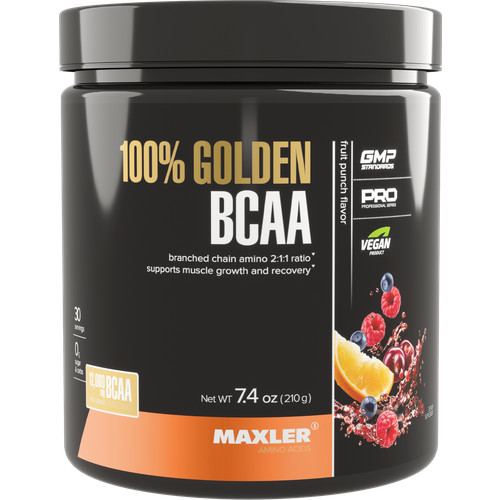 BCAA Maxler 100% Golden, фруктовый пунш, 210 гр. maxler usa golden bcaa 420 г фруктовый пунш