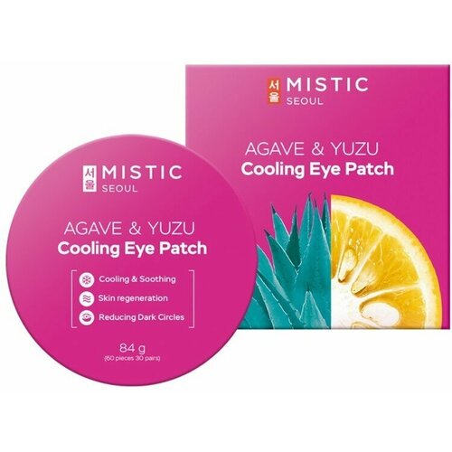 MISTIC Охлаждающие патчи с экстрактами Агавы и Юдзу AGAVE & YUZU COOLING EYE PATCH 84г (60шт/30пар) mistic охлаждающие патчи для глаз spongilla