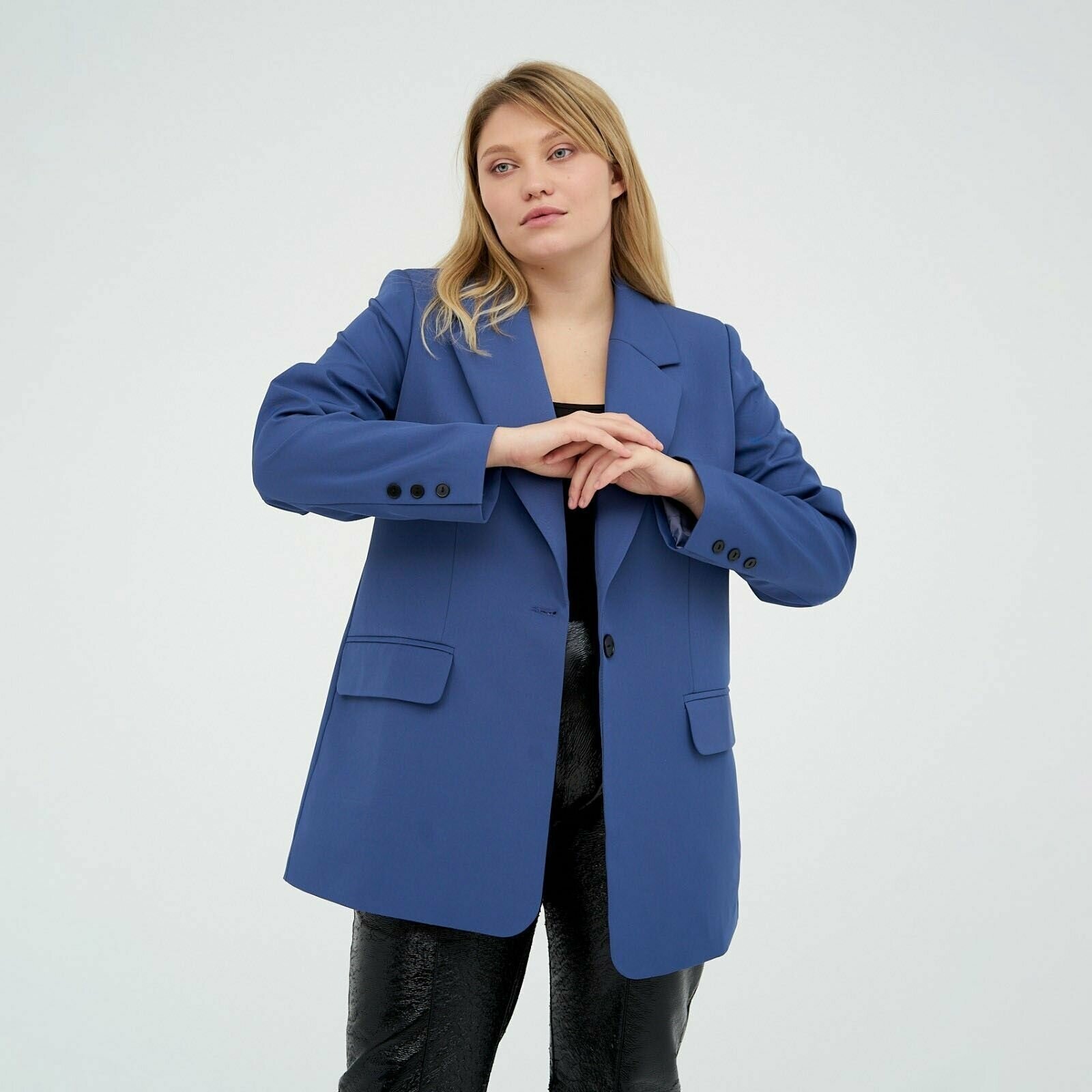Пиджак MIST, силуэт свободный, размер 60, синий - фотография № 5