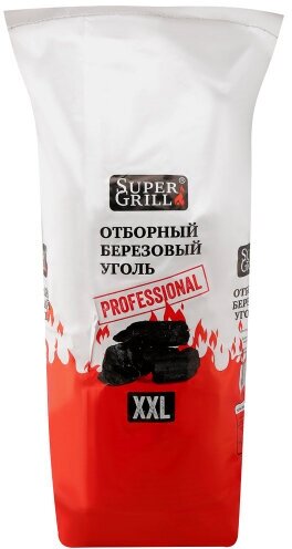 Уголь березовый SuperGrill отборный ХXL 8 кг