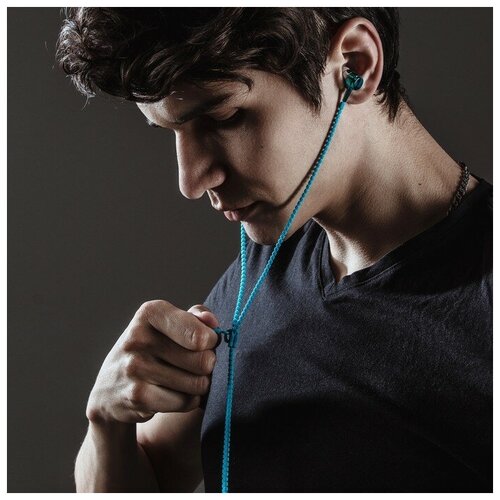 Наушники LuazON VBT 110 Молния вакуумные микрофон синие 57400₽