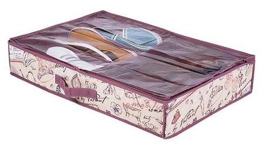 Кофр для хранения обуви Valiant Romantic 6-ти секционный со съемными перегородками 60х40х12 см - фотография № 4
