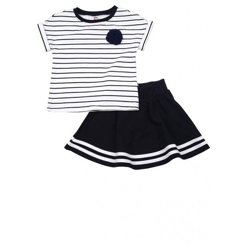 Комплект одежды для девочек Mini Maxi, модель 2681/2682, цвет белый/темно-синий, размер 98